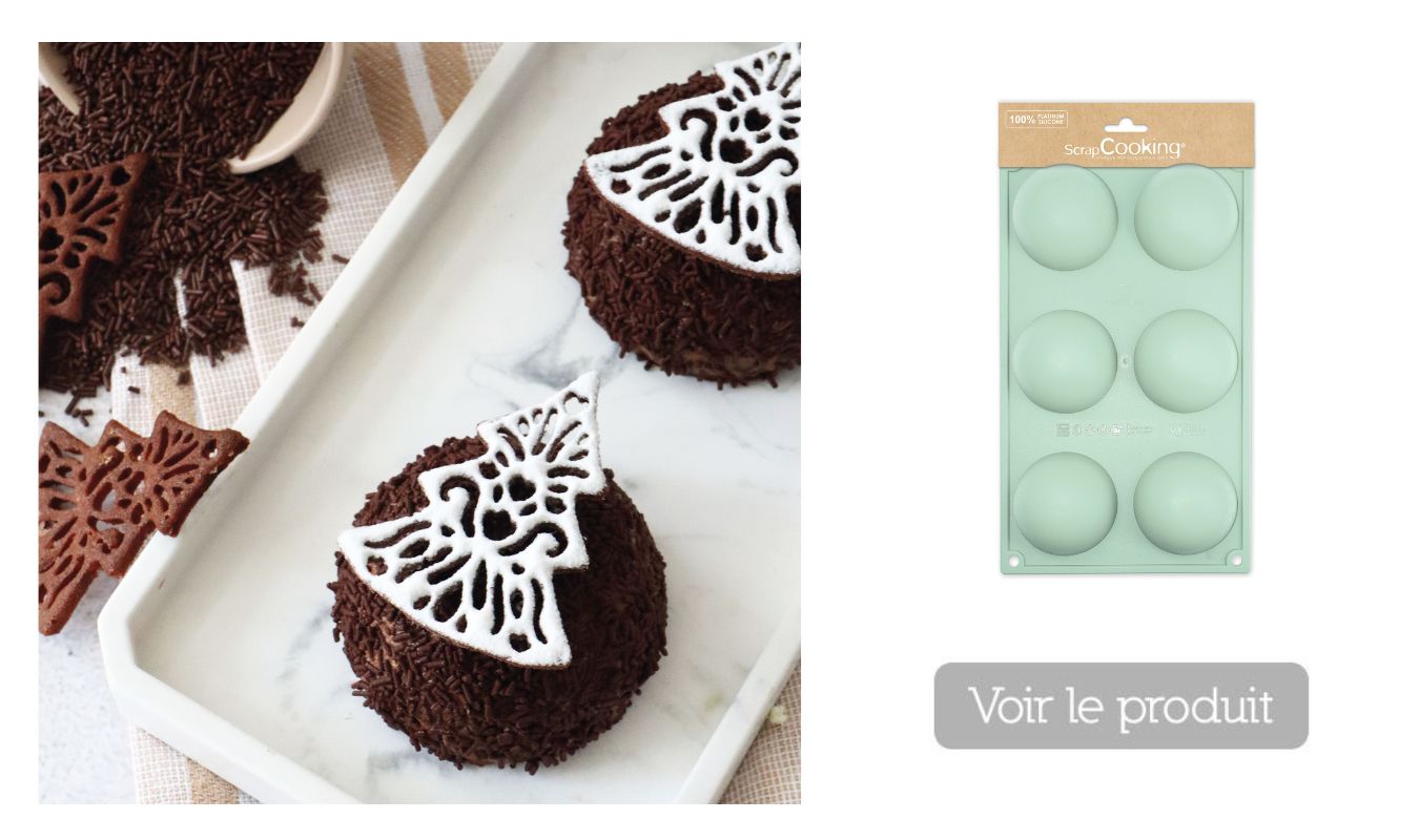 Recette dôme chocolat lait et blanc moule demi sphère - ScrapCooking